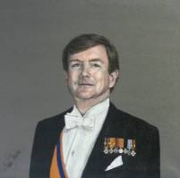 Portret Koning Willem Alexander Acryl op doek 30x30cm